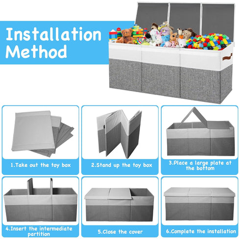 Large Toy Box Chest,Toy Storage Organizer,Storage Bins with Lids,Stuffed Animal Storage,Toy Bins