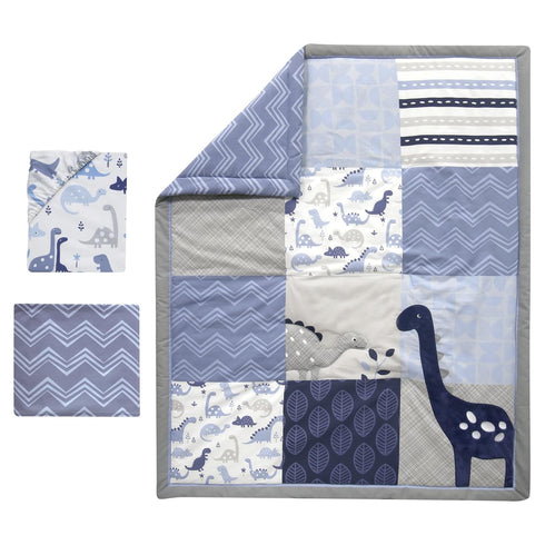 Bedtime Originals 3 Set, 44x1x35 Inch Roar Dinosaur Piece Crib Bedding Blue/Gray