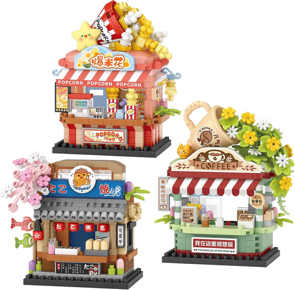 MEIEST 3 Mini City Shop Street View Building Blocks Model Set,Simulation Architecture Collection