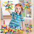 burgkidz STEM Learning Pipe Tube Toy, 188 Pcs Educational Building Blocks with Wheels Baseplate