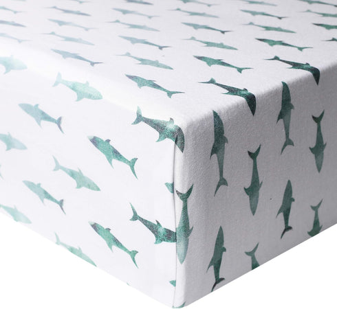 Premium Fitted Knit Crib Sheet/Toddler Sheet Pacific by Copper Pearl