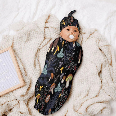 milanoir Wild Forest Mushrooms Newborn Baby Swaddle Blanket With Beanie Hat Baby Receiving Blanket Baby Wraps Blankets