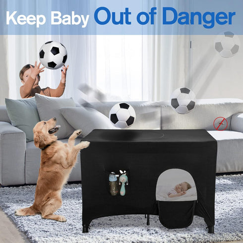 Pack Poudee n Play Blackout Cover Travel Crib Blackout Cover Breathable Blackout Tent for Travel Crib Portable Stretchy
