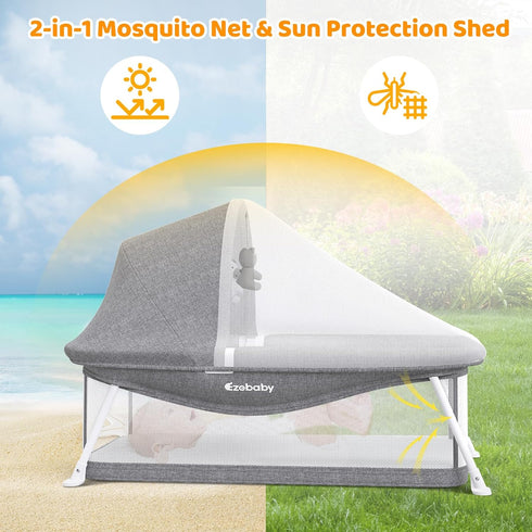 0-5 Ezebaby Portable Travel Bassinet for Baby Months, Foldable Newborn Bassinet Baby Bed Infant Crib with Padded