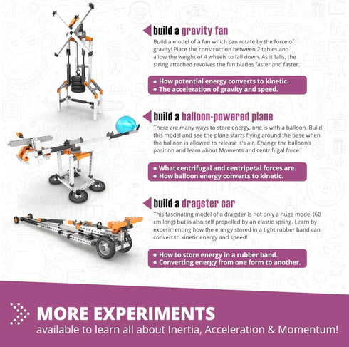 Engino Stem Toys for Kids 9+, Educational Toys on Newton's Laws, Kinetic & Potential Energy, Construction Gift