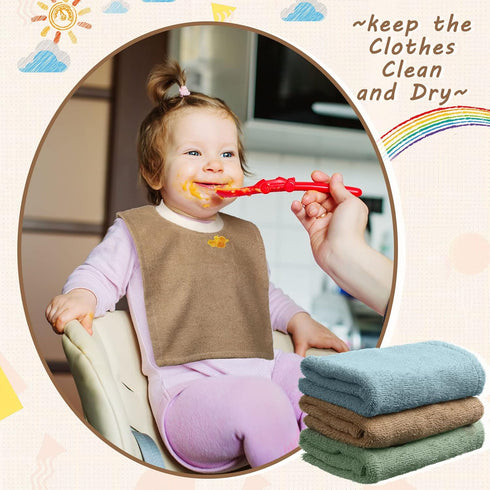 6 Foaincore Pcs Pullover Baby Bibs Cotton Terry Toddler Absorbent Infant for Feeding and Drooling Towel Bib (Fresh