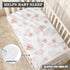 JEPFEIXIA 28"x52" Pink Roses Fitted Crib Sheet for Boys Girls Beautiful Flower Leaves Baby Sheet for Standard Crib