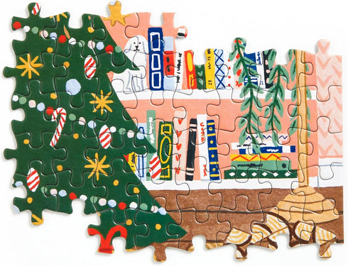 Galison Home for The Holidays Christmas Countdown – 12 Days of Puzzles with 12 Cozy Illustrations