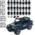 Toysvill SWAT Military Police Building Block Set for Kids, SUV + Soldiers Minifigures (24 PCS) with Weapons