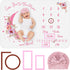 Baby Monthly Milestone Blanket, 51”L x 40”W, Thicker Extra Soft Flannel, Best Photography for Newborn Baby Girl (Pink