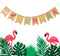 Hello Summer Burlap Banner Rustic Summer Decoration with Flamingo Pattern for Pool Party, Beach Party, Barbecue