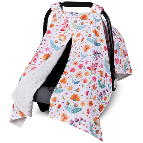 Metplus 2 in 1 Flowers Baby Car Seat Cover, Car Seat Canopy