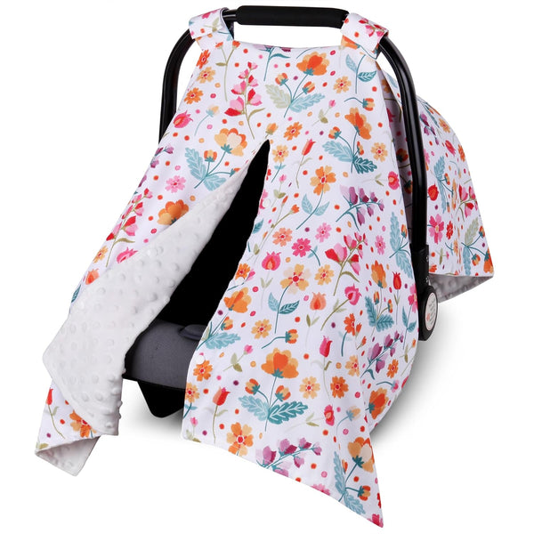 Metplus 2 in 1 Flowers Baby Car Seat Cover, Car Seat Canopy