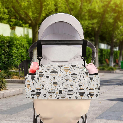 miaozhen Cartoon Balloon Black White stroller cup holder organizer baby caddy organizer large baby bottle holder