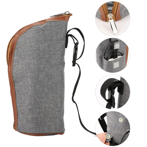 Detachable Zipper Reusable Milk Heater and Warmer for Infant Feeding Bottle, for Portable Travel Mug, Bottle Heated