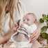 WeeSprout Unisex Organic Cotton Burp Cloths Set of 4, Ultra-Absorbent Layers, Button Transforms into Baby Bib, Machine