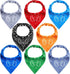 Jiuguva 8 Pack Absorbent Bandana Bibs Set for Adults, Large Neutral Paisley Bibs for Men, Women, Teens, 8 Colors