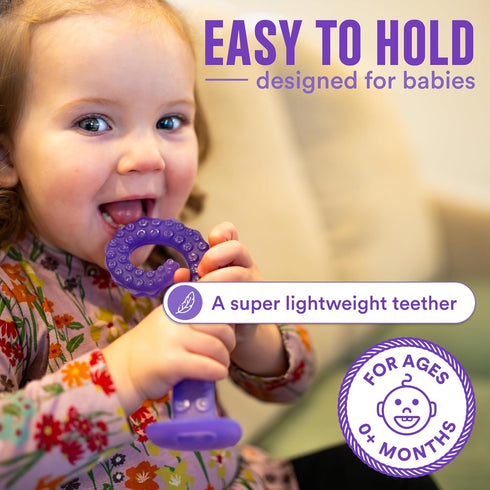Tentacle Teether 0-24 Made in USA Medical Grade Silicone Teether for Infants Multi-Stage Molar Relief & Interactive