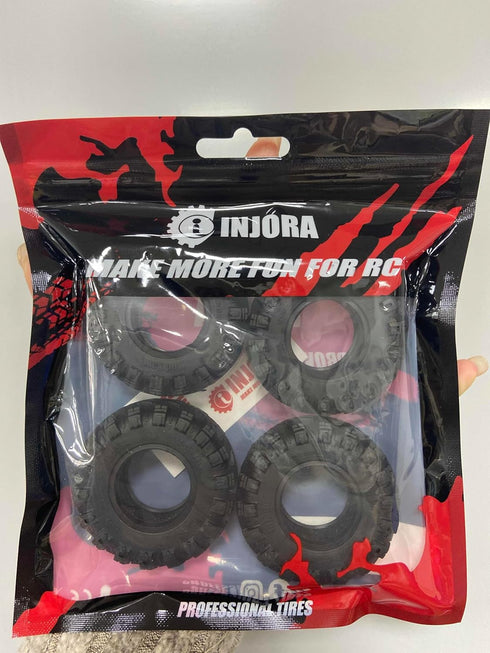 INJORA 1.0" Tires - S5 Mud Paw Crawler Tires for 1/24 RC Crawler Axial SCX24 FMS FCX24 Enduro24