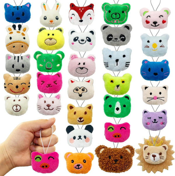 30 PCS Mini Animal Plush Toys Set, Cute Small Stuffed Toy Keychain for Party Favors, Goody Bag, Easter Egg Stuffers