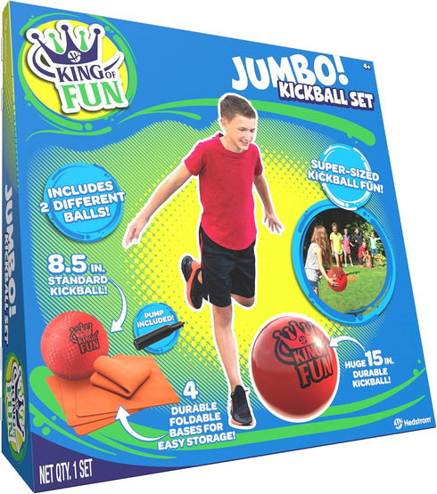 Hedstrom Jumbo Oversized Kickball Set, King of Fun, Red