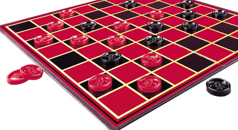 Family Classics Checkers by Pressman -- With Folding Board and Interlocking Checkers