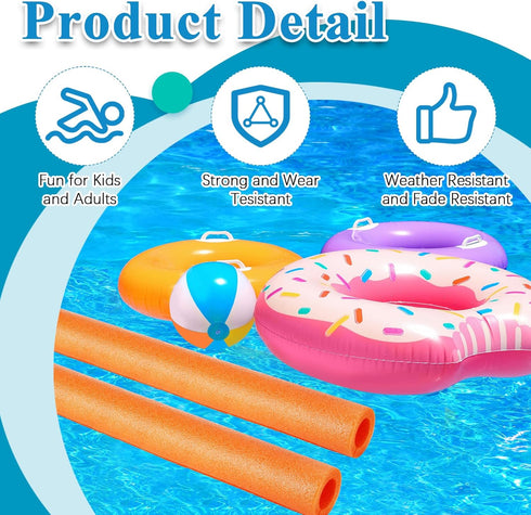 2 40 Inch 4.1 Inch Swimming Hanaive Pcs Jumbo Pool Foam Noodles Bulk x Large Noodles Tube Hollow Core Swim Noodle
