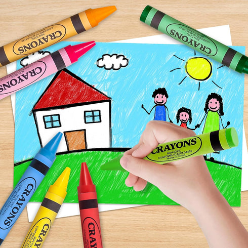 24 1-3, 2-4, 3-5 Colors Jumbo Crayons for Toddlers Non Toxic Large Crayon for Kids Washable Big Crayons Coloring Art