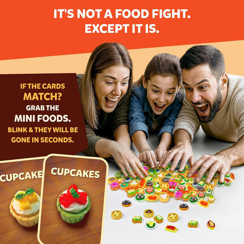 6, 7, 8 25 Gone in Seconds - Fast-Paced Mini Food Game for Kids, Teens & Adults, Quick Reflex Family & Party Board
