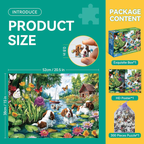 zhiseoyi 300 Summer 300 Seniors(20.5" 15") Piece Puzzles for Adults&Kids Large Piece, Spring & Elderly Jigsaw Puzzles