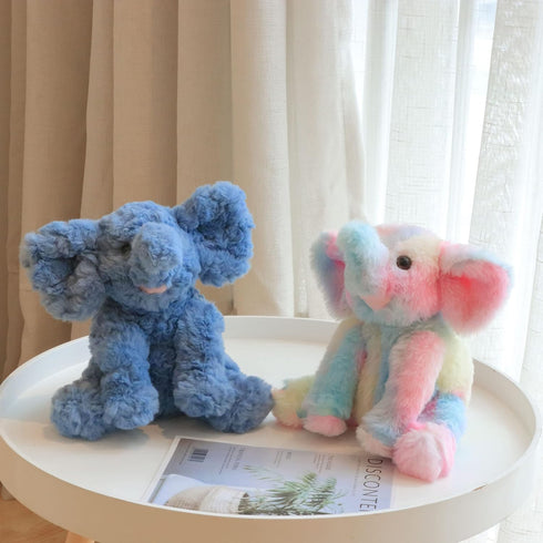 Hopearl Adorable Plush Calf Elephant Toy - Floppy Elephish Ultra Soft Stuffed Animal - Blue, 9''