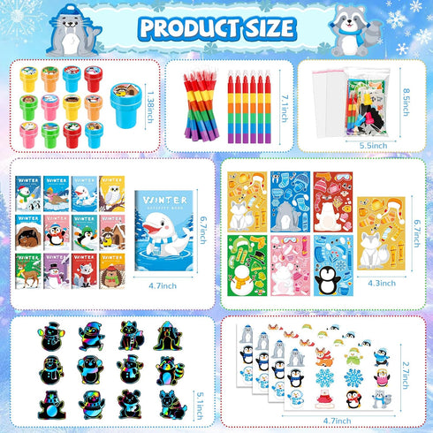 Set Frozen (24Set BenLouis Winter Party Favors Holiday Themed Coloring Book Classroom Gift Prizes Bulk for Students