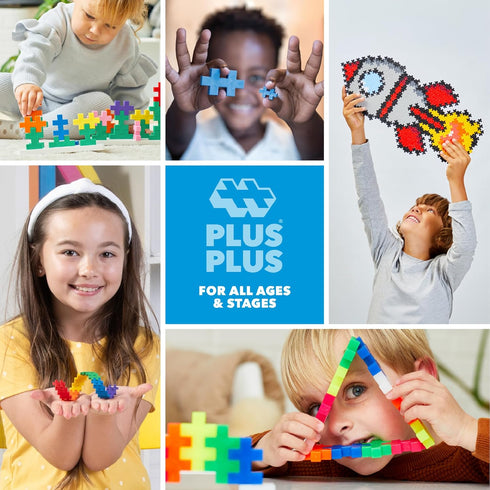 PLUS PLUS 240 Piece Interlocking Building Blocks for Kids, Open Ended Connecting Toys, STEM Mini Manipulatives