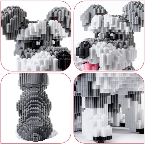 7100 Set 3D Schnauzer Dog Piece Micro Building Blocks for Teens & Adults Advanced Construction Kit, STEM Fine-Motor