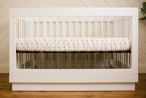 28"x 52", 2 Pack Lulujo Muslin Crib Sheets - Fitted Crib Mattress Sheets for Boys and Girls - (Rainbows)