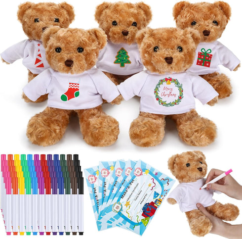 Blueweenly 20 Pcs Graduation Make Your Own Stuffed Animal Teddy Bear Kit Including