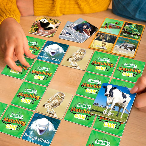 100PCS YTSQLER Animal Matching Game for Kids Memory Card Game for Toddlers Preschool Learning Activities Memory