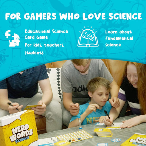 Genius Games Nerd Words: Science! - Group Games for Adults, Party Games for Families, Kids, Teens, Classrooms
