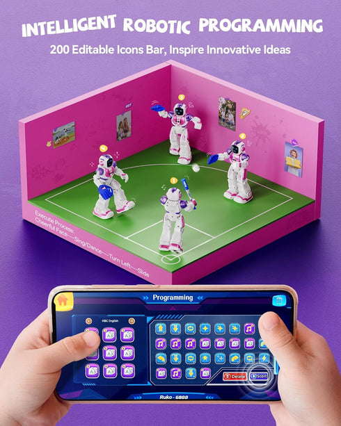 6088 Programmable 3 4 5 6 Ruko Dancing Robot for Girls with APP Control, Remote Control, Gesture Sensing Control