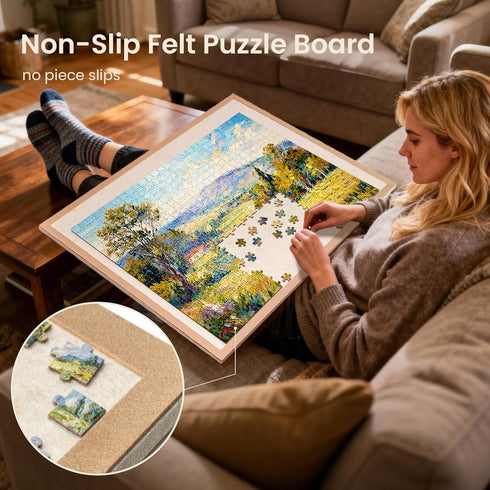 1000 31.5" 24" Jigsaw Puzzle Board for Pieces, Foldable Puzzle Board, x Felt Display Board