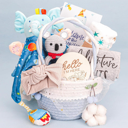 Baby Boy Gifts Basket,Baby Shower Gifts for Boys,New Born Baby Boys Gift,Gender