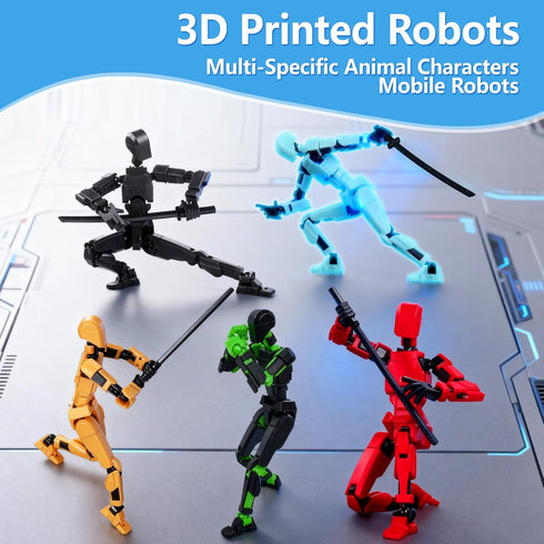 Set, 13 3D 13 Assembly Completed Action Figure Model Multi-Jointed Movable, Printed Toys, Robo Figure for Collector