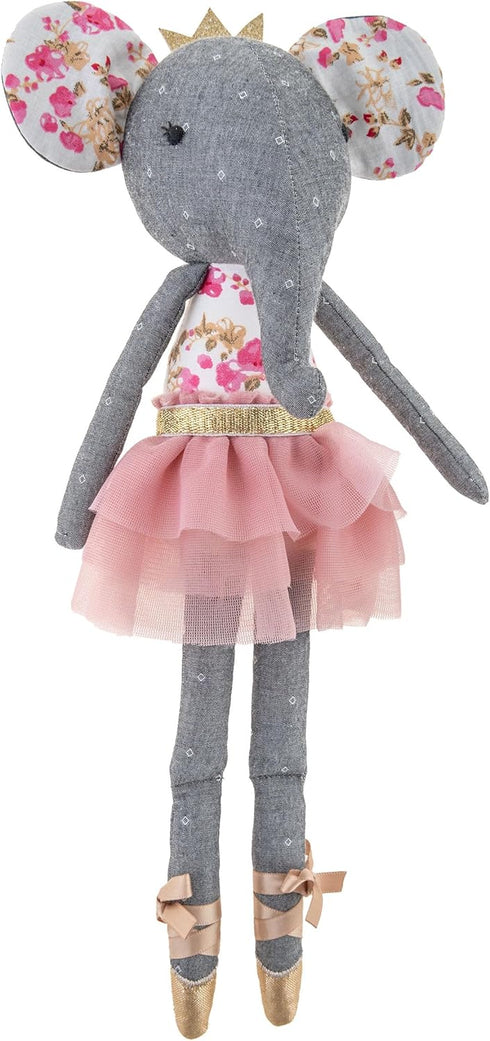 Stephen Joseph Tiny Dancers Stuffed Doll, Elsie Elephant for Child or Toddler, Toy Room Decor