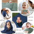 VitalCozy 6 (32 32 Inch,Green,Blue) Pcs Baby Muslin Hooded Bath Towels and Washcloths Muslin Cotton Hooded Baby Towels