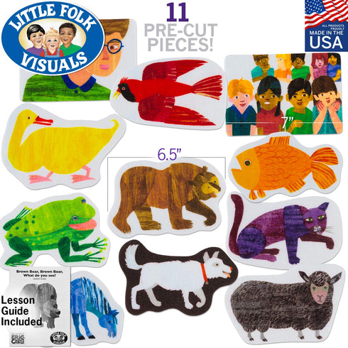 Little Folk Visuals Brown Bear, Brown Bear, What Do You See? Precut Flannel/Felt Board Figures, 11 Pieces Set