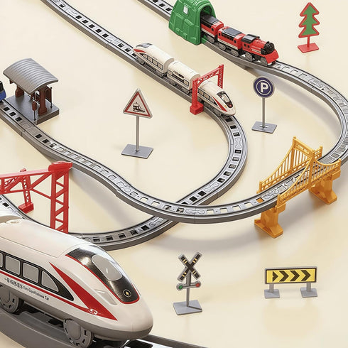 Snazzikid 119PCS Set 4-8, Set 3 4 5 6 7 8+ Electric Train for Kids Ages Battery Operated Train with Tracks, Gifts