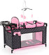Bayer Design Dolls Multi Bed - Black, Pink, Hearts - Accessory Set for Dolls Up to 18"