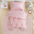 4 Set Pinch Set HOMBYS Pieces Pink Princess Toddler Bedding for Girls Kids, Ultra Soft Blush Pleat Comforter