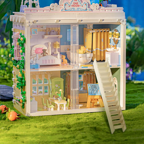 Abaodam Doll House Miniature Wooden Ladder, Retro Decor Tiny Furniture, Small Decorative Ladder Model