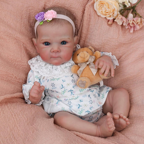 WOOROY 18 Inch Reborn Baby Dolls Girl - Lifelike Handmade Realistic Soft Body Newborn Doll with Gift for Kids Age 3+